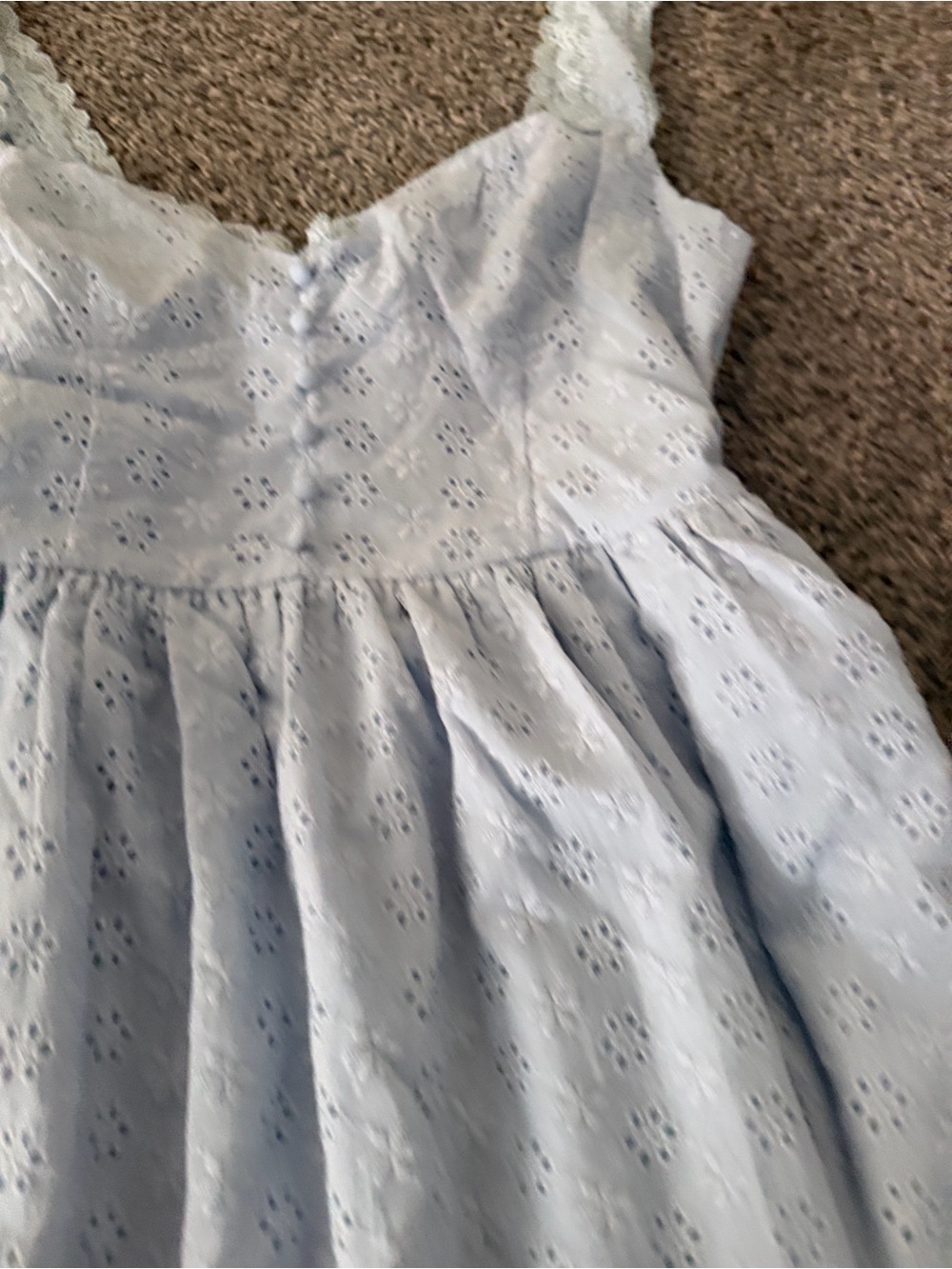 Cider Light Blue Cotton Broderie Anglaise Midi Dress - Picture 4 of 6